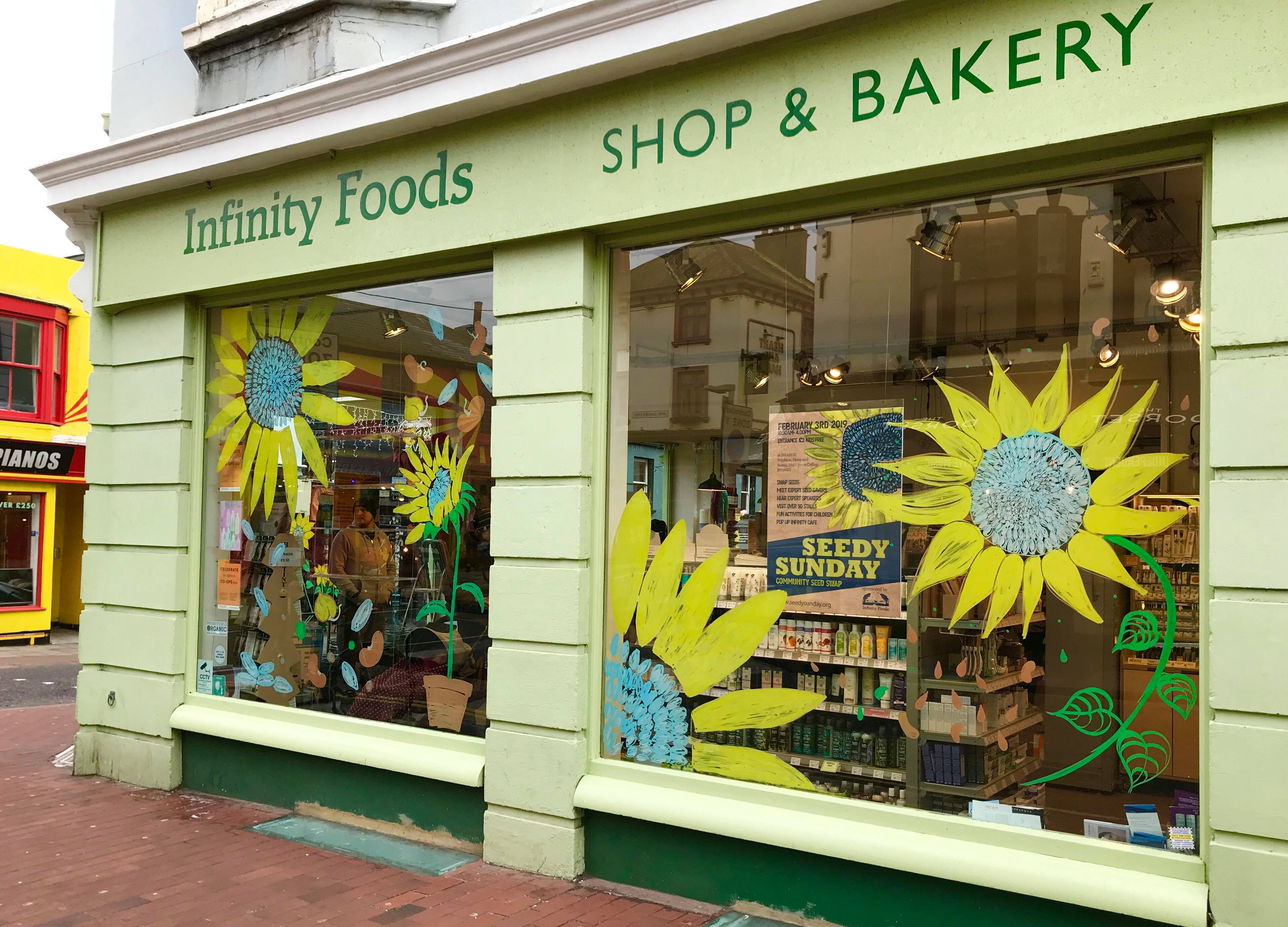 shop front view of Infinity Foods Shop & Bakery
