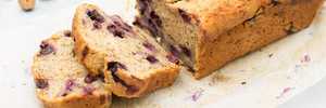 Presentation photo of Banana & blueberry breakfast loaf